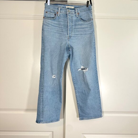 Levi's Ribcage Straight Ankle Hidden Button Fly Jeans 29 - Picture 5 of 16